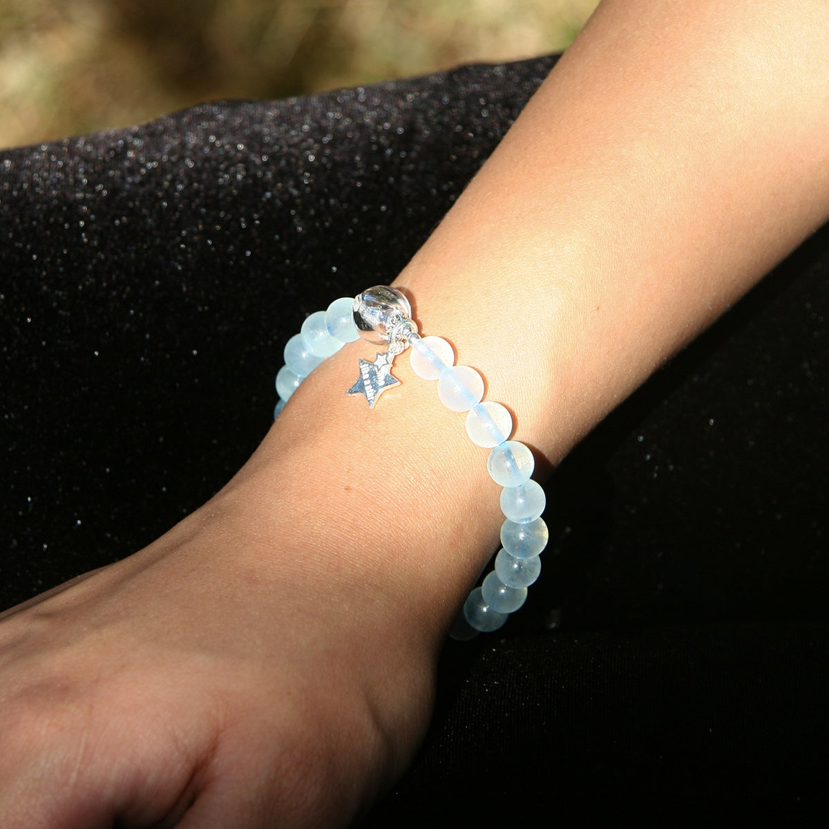 Sterling Silver Crystal Aroma Bracelet - Aquamarine | Energy & Healing | Diffuser Jewellery