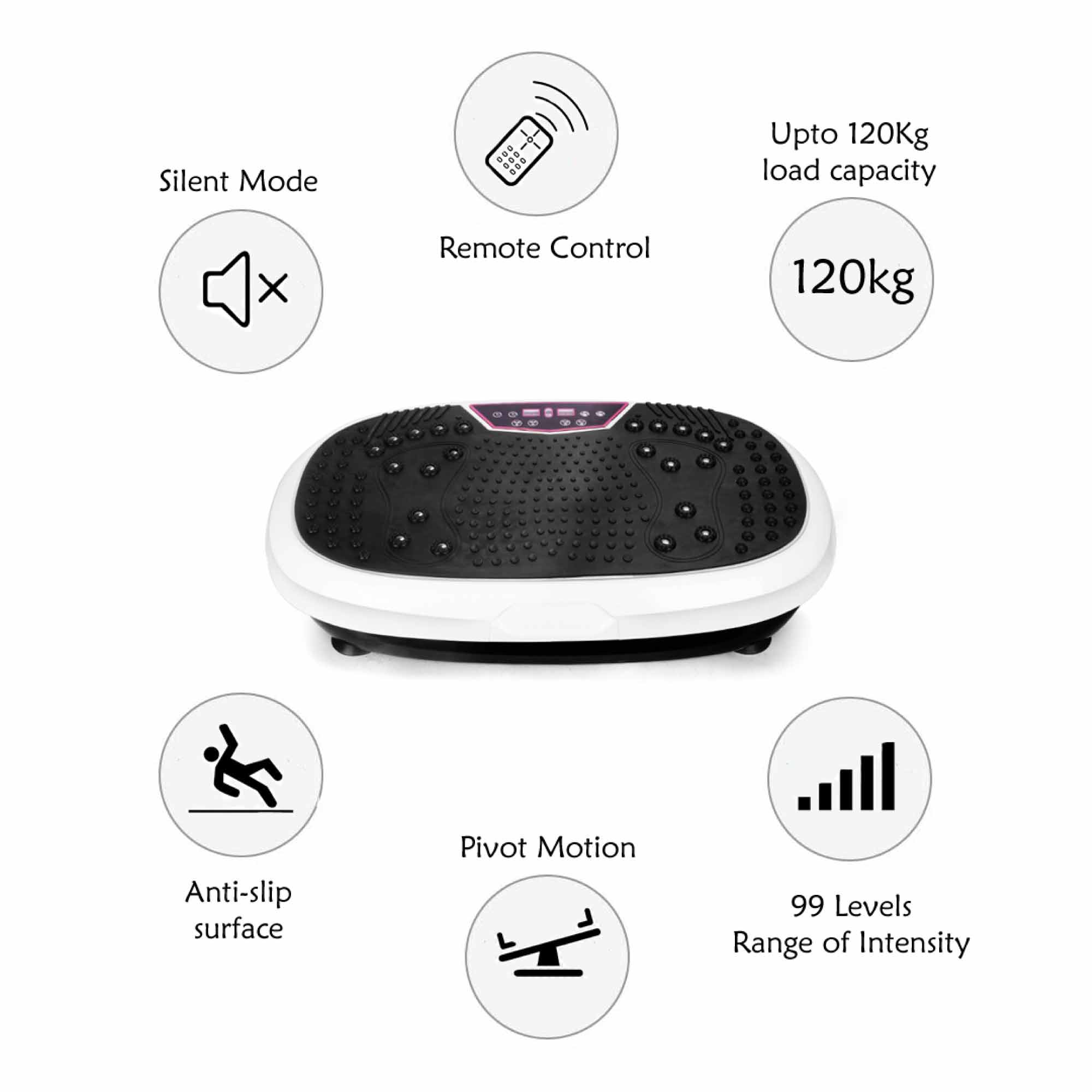 Black Mini Vibration Platform - Magnet Therapy Vibrating Machine Exercise Plate-4