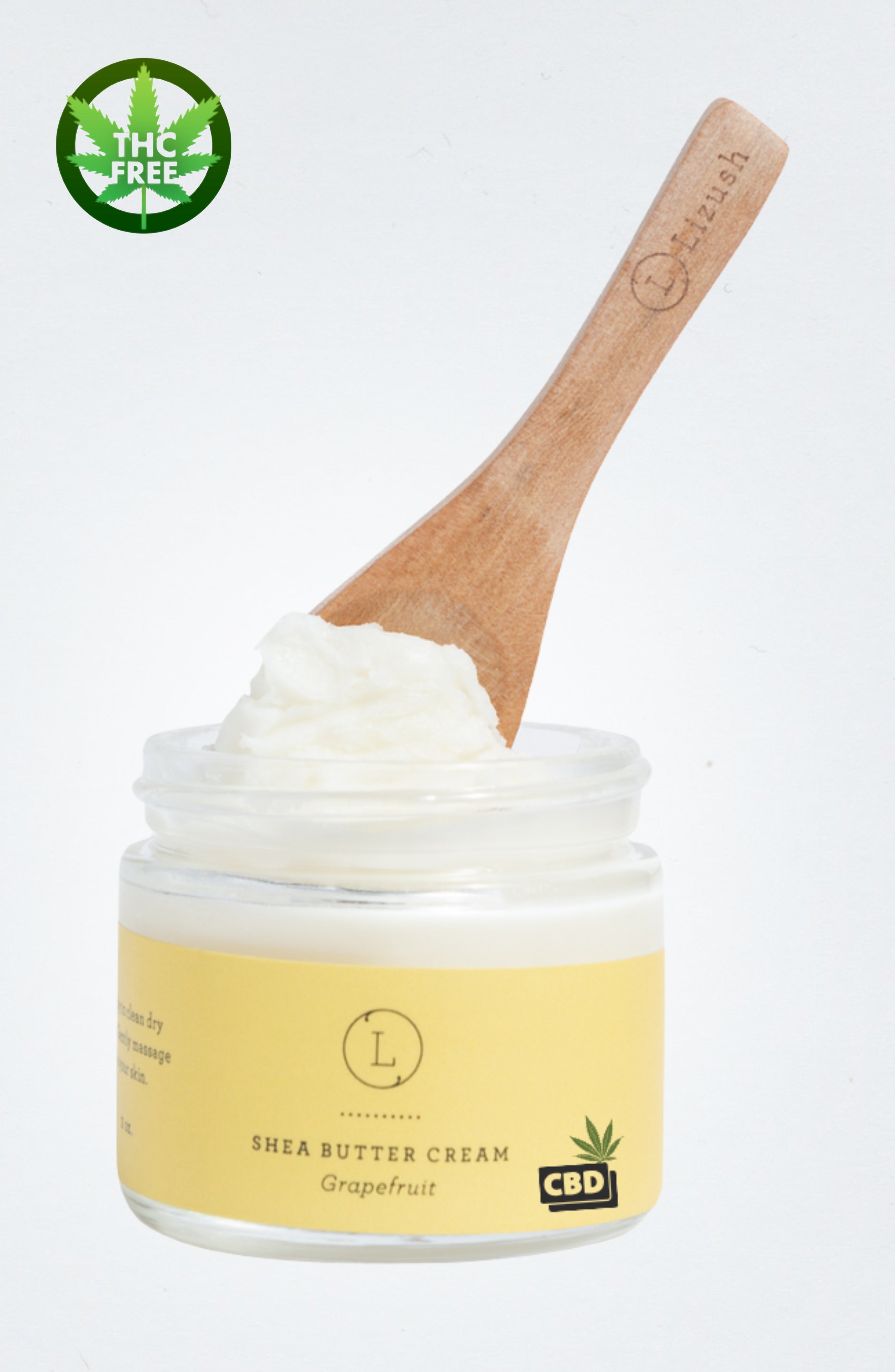 CBD Grapefruit Shea Butter Body Cream with CBD, Shea Body Lotion (THC free)