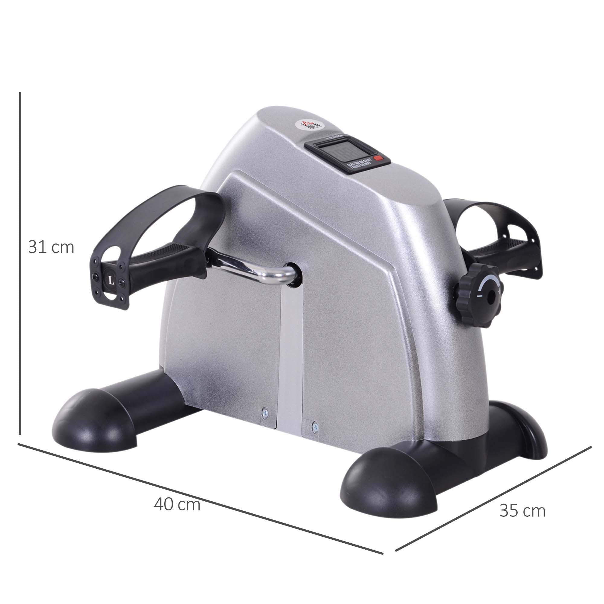 Mini Exercise Bike with LCD Display and Adjustable Resistance - Silver