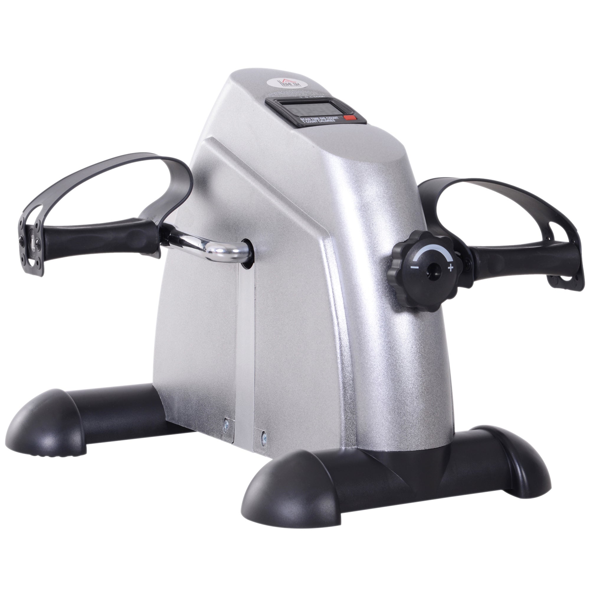 Mini Exercise Bike with LCD Display and Adjustable Resistance - Silver
