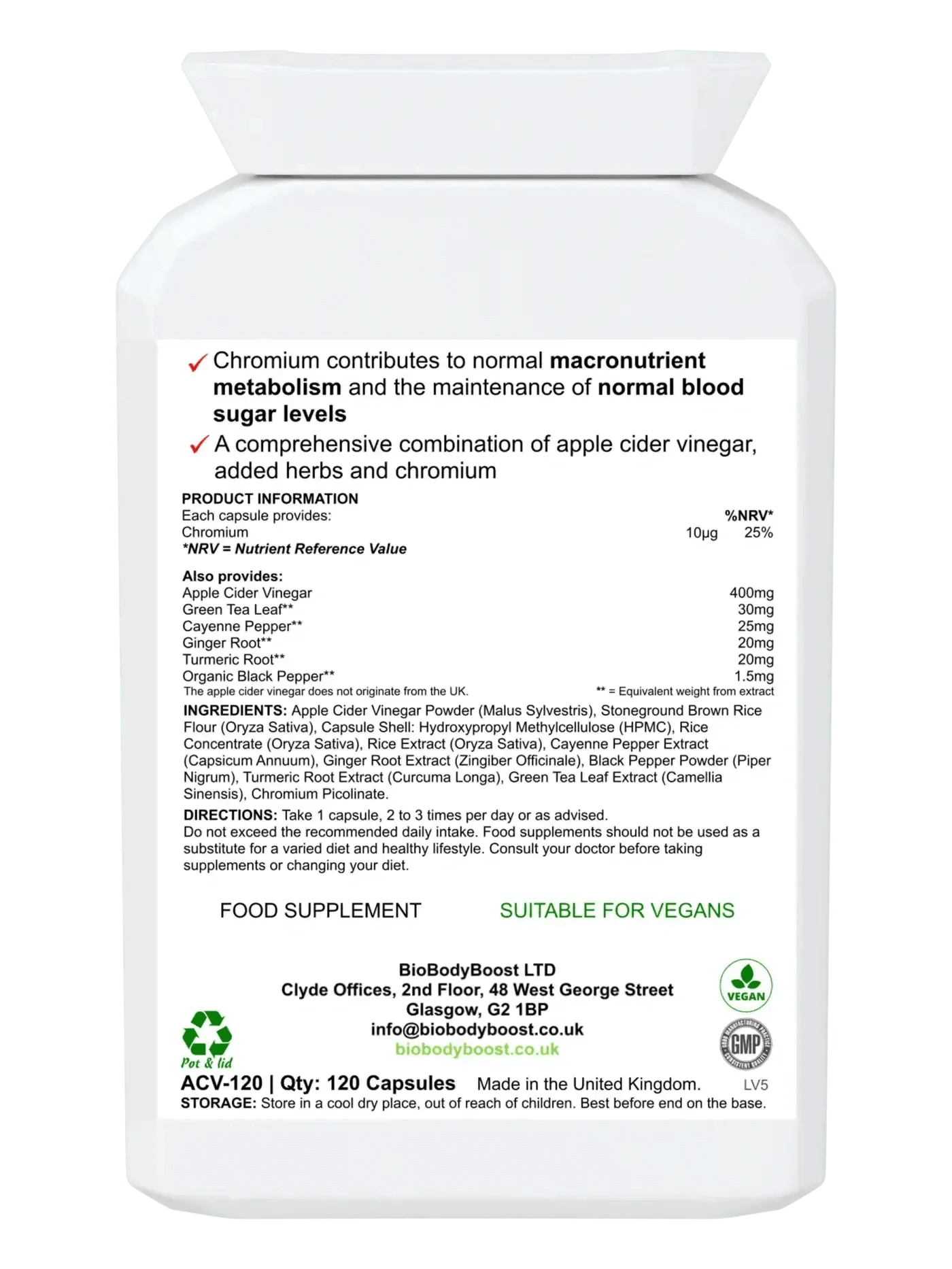 An Apple a Day - Apple Cider Vinegar Plus Herbs 120 Capsules