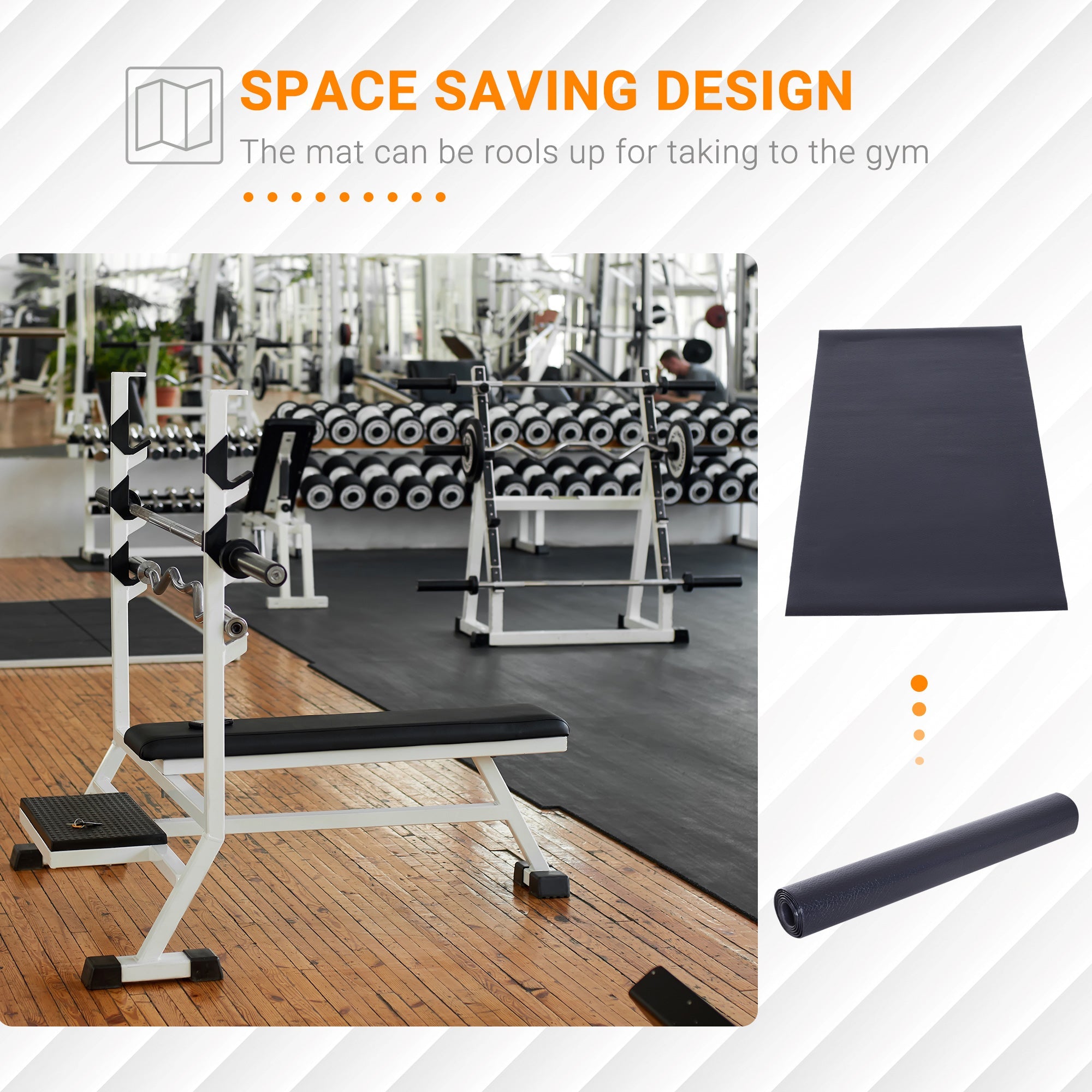 Thick PVC Exercise Equipment Mat for Treadmill and Bike - Non-Slip