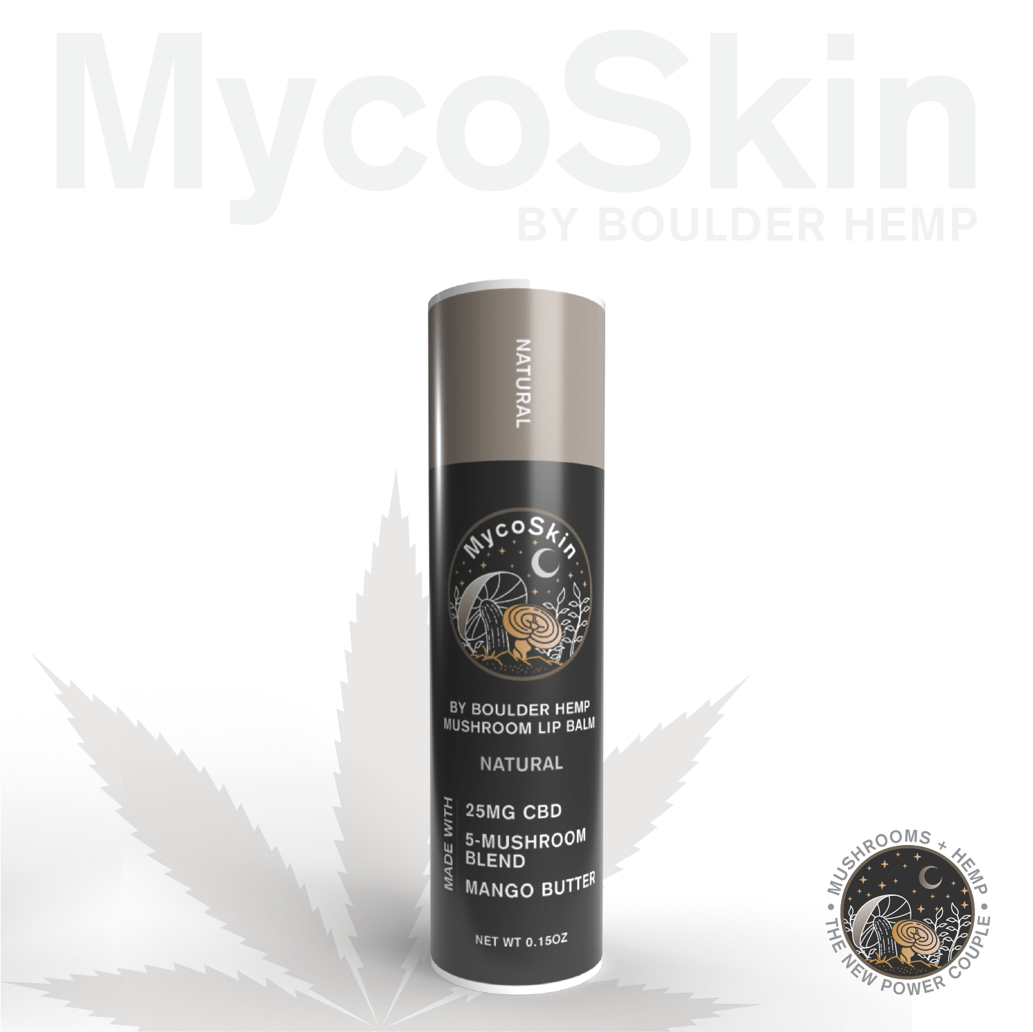 Natural 25mg CBD + Mushroom Lip Balm