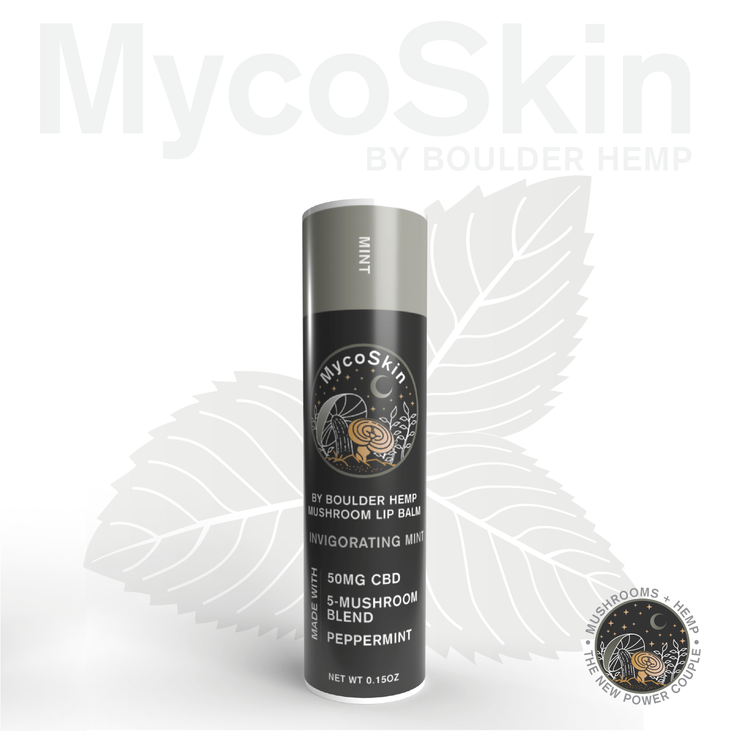 Invigorating Peppermint 50mg CBD + Mushroom Lip Balm
