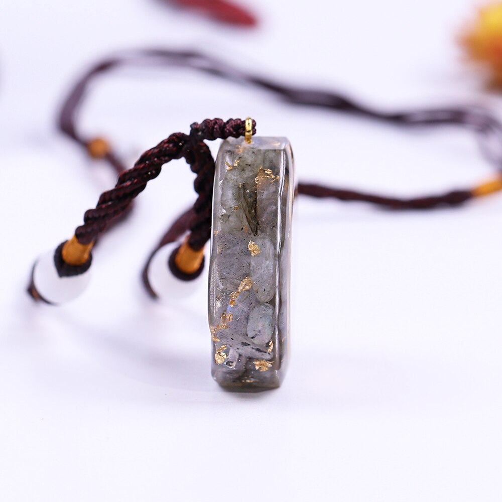 Orgone Pendant Energy Generator Chakra Healing Labradorite Orgonite Crystal Pendant Meditation Yoga Necklace
