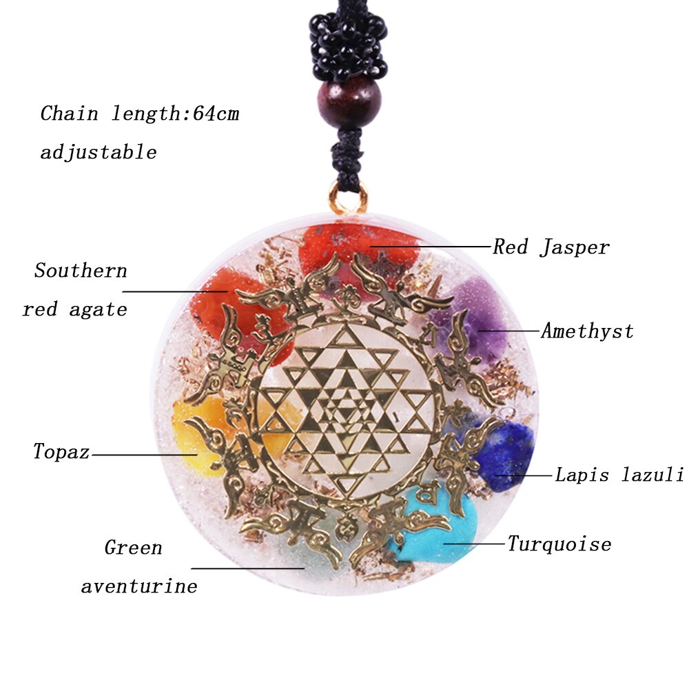 Reiki Orgon Pendant Chakra Natural Crystal Resin Necklace Making For Women Emf Protection Orgone Healing Jewelry