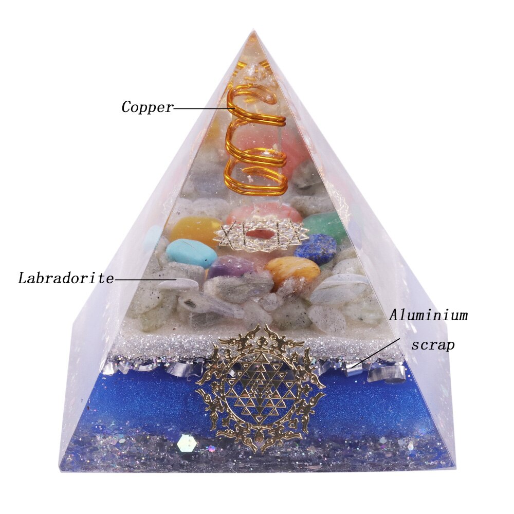 Healing Orgonite Pyramid  Enhance Charm Value Energy Generator Healing Crystal Energy Converter Resin Orgone Stone Lucky Figurin
