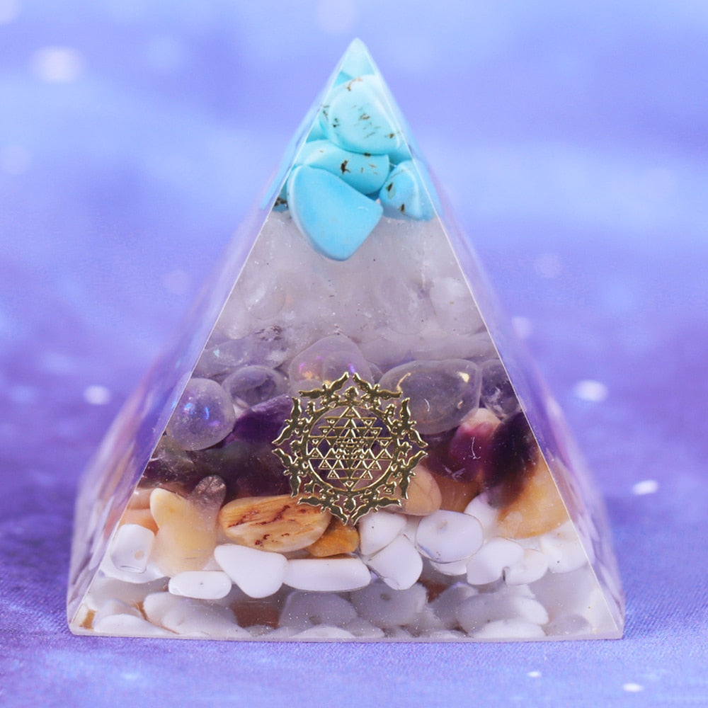 Orgone Pyramid Opal Crystal Energy Generator Orgonite Pyramids For Emf Protection Healing Crystal Meditation Decor