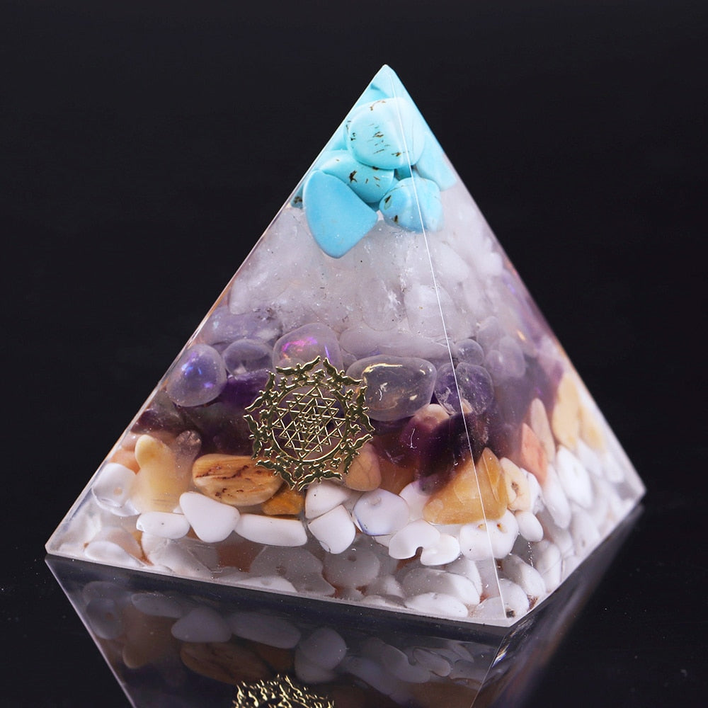 Orgone Pyramid Opal Crystal Energy Generator Orgonite Pyramids For Emf Protection Healing Crystal Meditation Decor