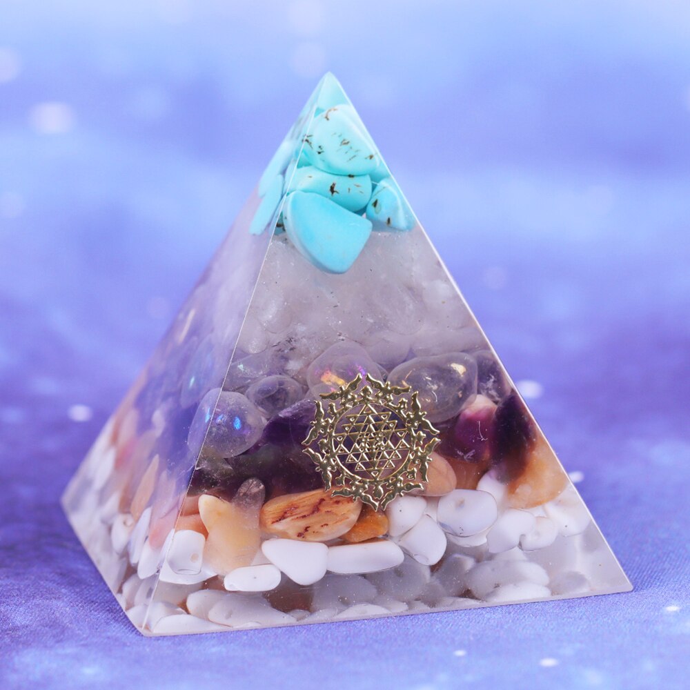 Orgone Pyramid Opal Crystal Energy Generator Orgonite Pyramids For Emf Protection Healing Crystal Meditation Decor