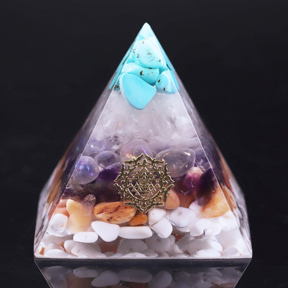 Orgone Pyramid Opal Crystal Energy Generator Orgonite Pyramids For Emf Protection Healing Crystal Meditation Decor
