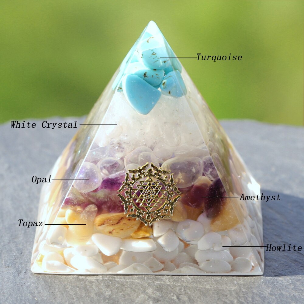 Orgone Pyramid Opal Crystal Energy Generator Orgonite Pyramids For Emf Protection Healing Crystal Meditation Decor