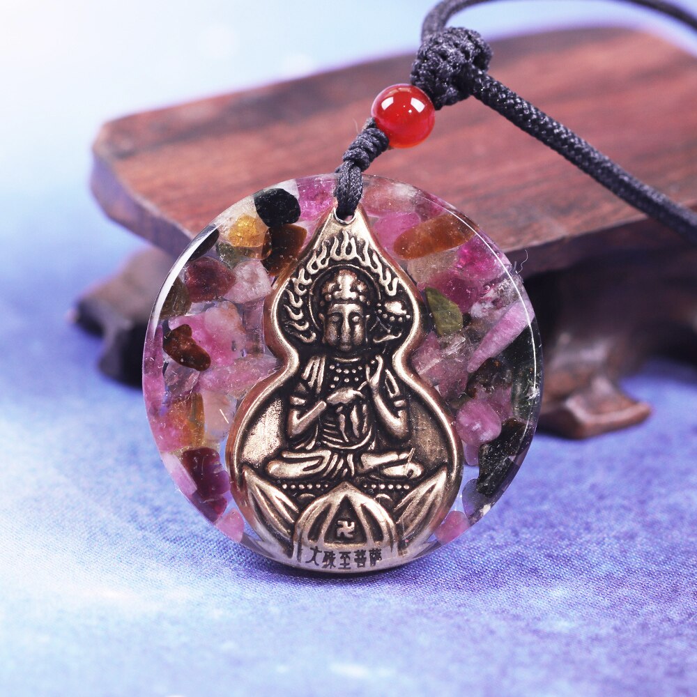 Orgone Pendant Buddha Energy Generator Tourmaline Necklace For Emf Protection Meditation Healing Chakra Crystal Wedding Gift