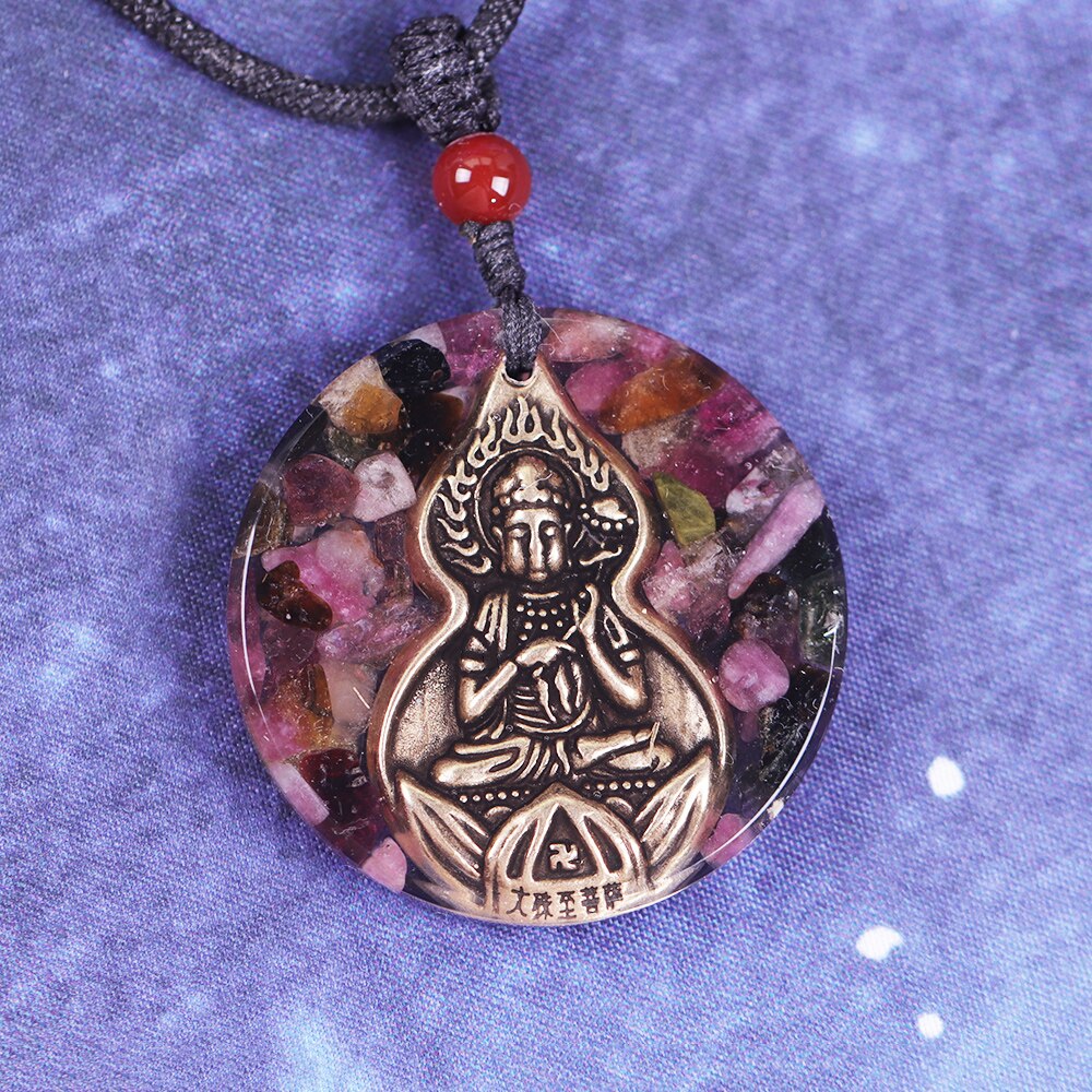 Orgone Pendant Buddha Energy Generator Tourmaline Necklace For Emf Protection Meditation Healing Chakra Crystal Wedding Gift