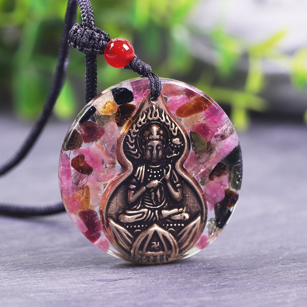 Orgone Pendant Buddha Energy Generator Tourmaline Necklace For Emf Protection Meditation Healing Chakra Crystal Wedding Gift
