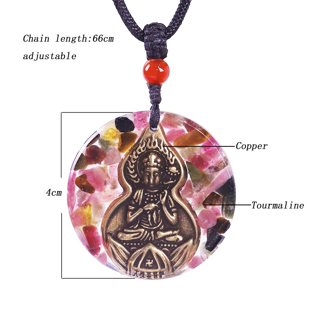 Orgone Pendant Buddha Energy Generator Tourmaline Necklace For Emf Protection Meditation Healing Chakra Crystal Wedding Gift