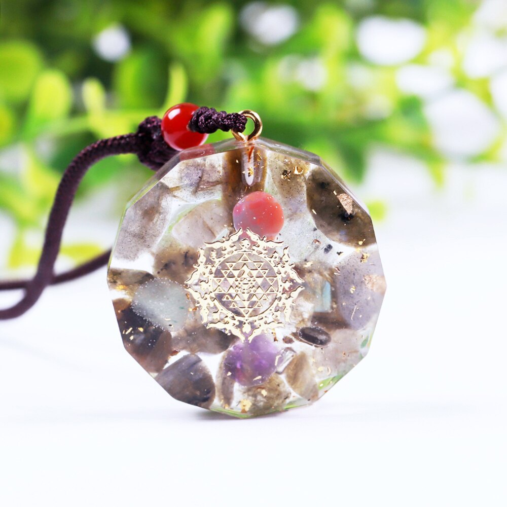 Handmade Orgone Pendant Labradorite Natural Crystal Energy Emf Protection Reiki Healing Orgonite Necklace Jewelry