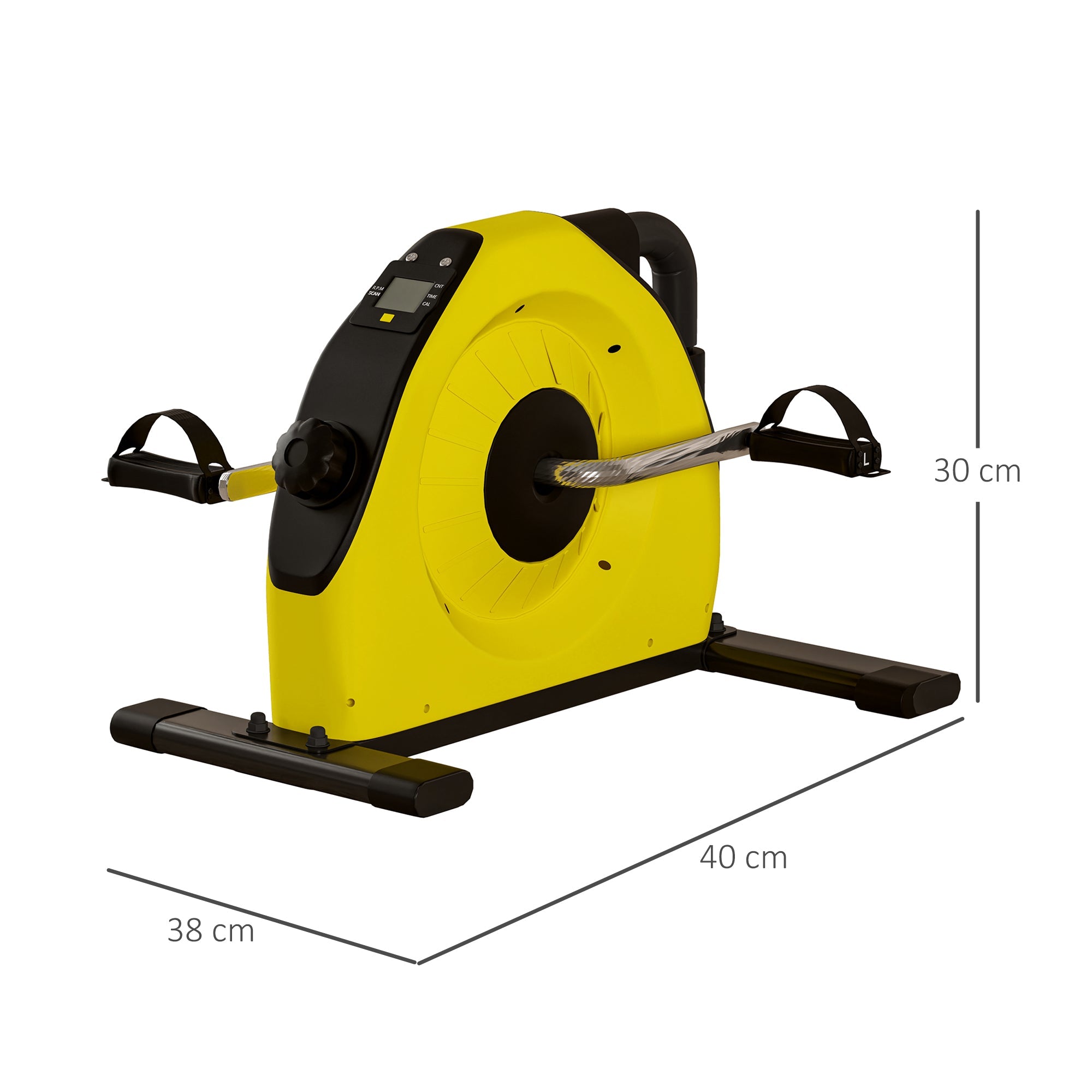 Portable Mini Exercise Bike with LCD Monitor for Rehabilitation Yellow