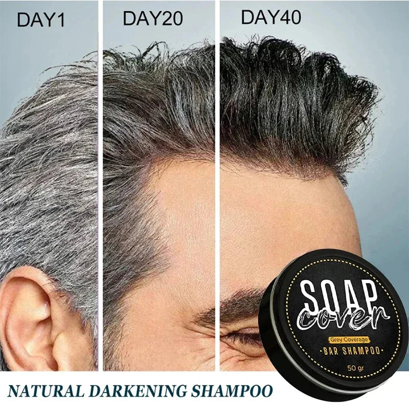 50g Black Hair Darkening Soap Shampoo Bar Natural