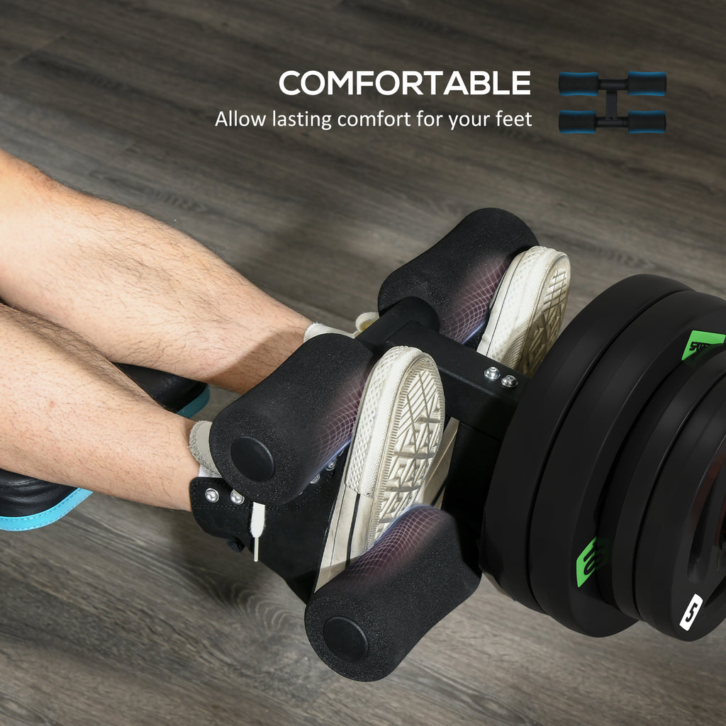 Tib Bar with 2 x 5kg & 2 x 10kg Olympic Weight Plates, Tibialis Trainer Calf Raise Machine for Shin Splints and Knee Pain Relief, for Home, Gym, Lifting and Strength Training by SPORTNOW