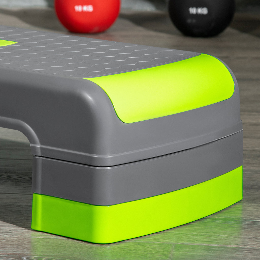 Aerobic Step with Adjustable Heights in Grey and Green by HOMCOM
