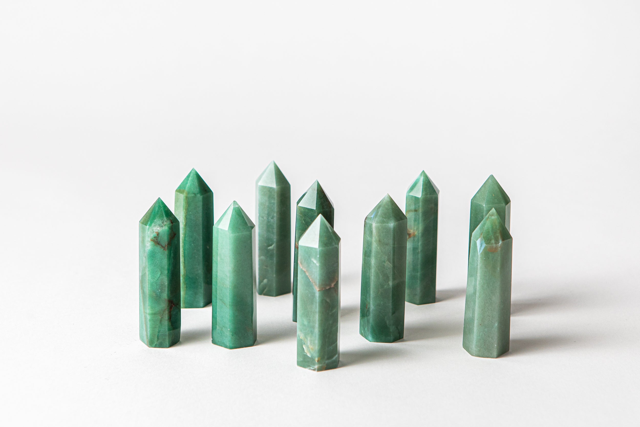 Calming + Healing Crystal Trio (Large) - Green Aventurine, Rose Quartz + Clear Quartz