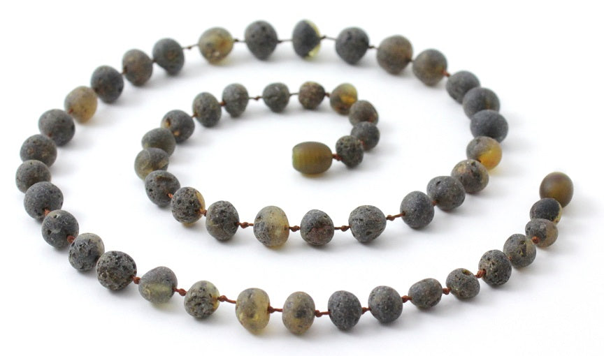 NBAR-5 Amber Healing Raw Green Necklace for Adults