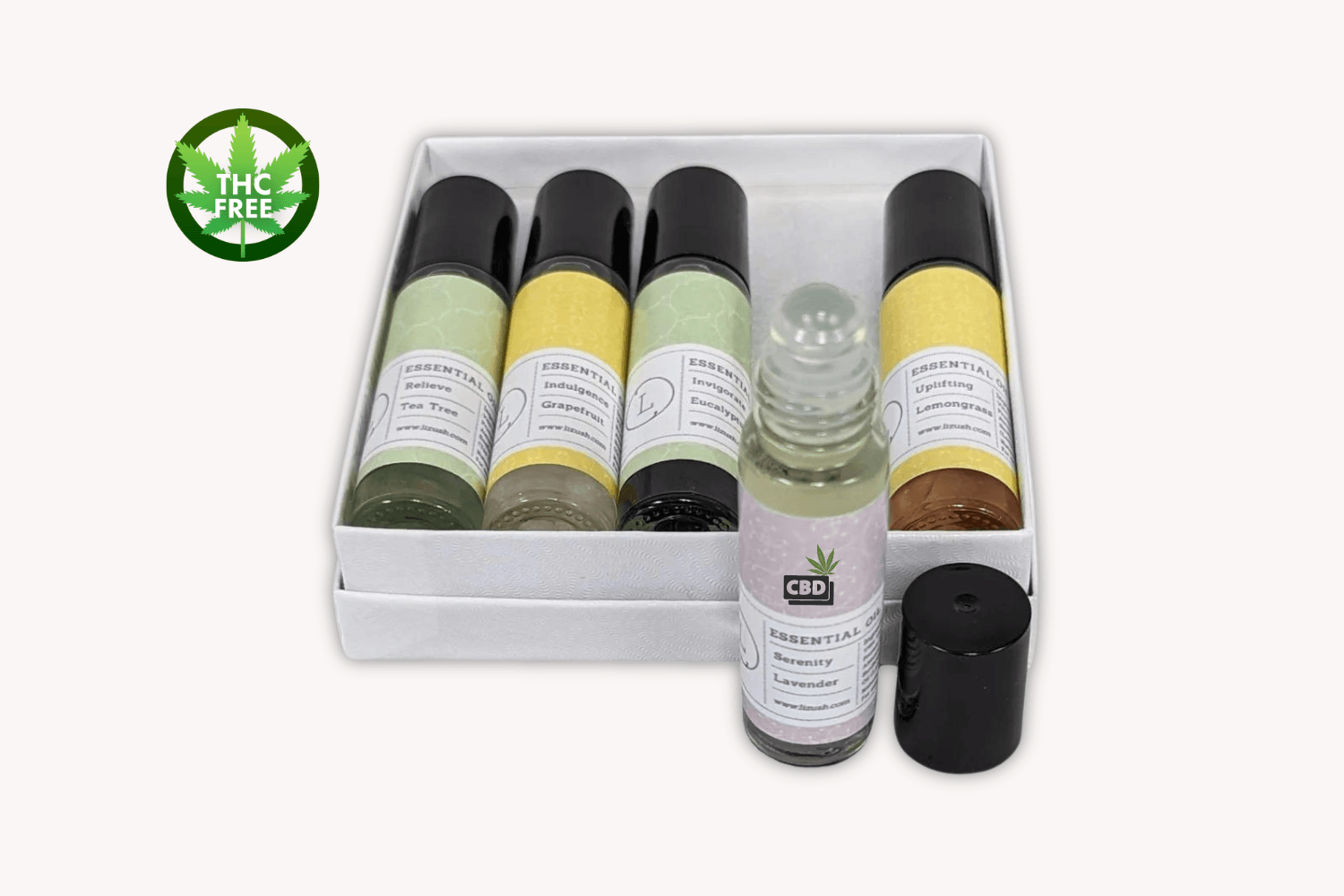 CBD Essential Oils Roll-On set with Crystals and CBD (THC free)