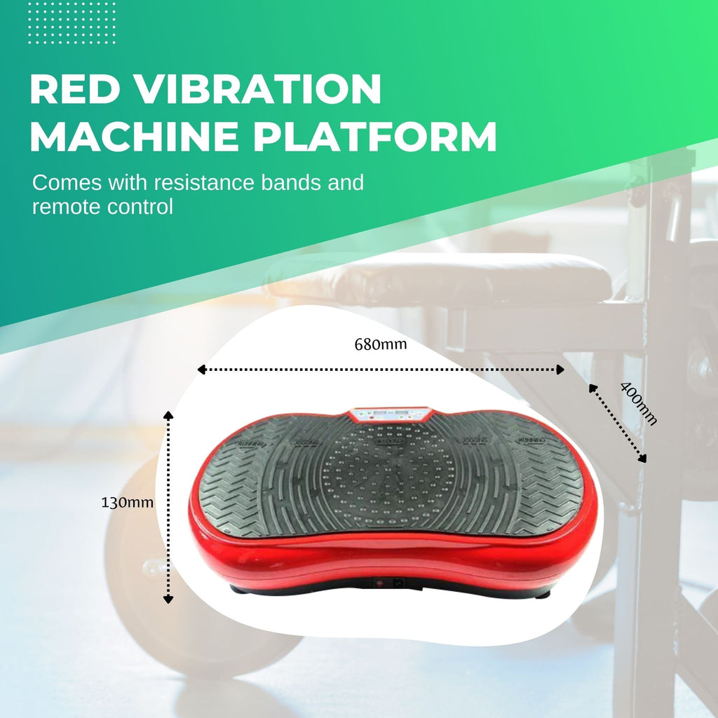 Social Hike Red Vibration Machine Platform - Exercise Plate Whole Body Workout-1