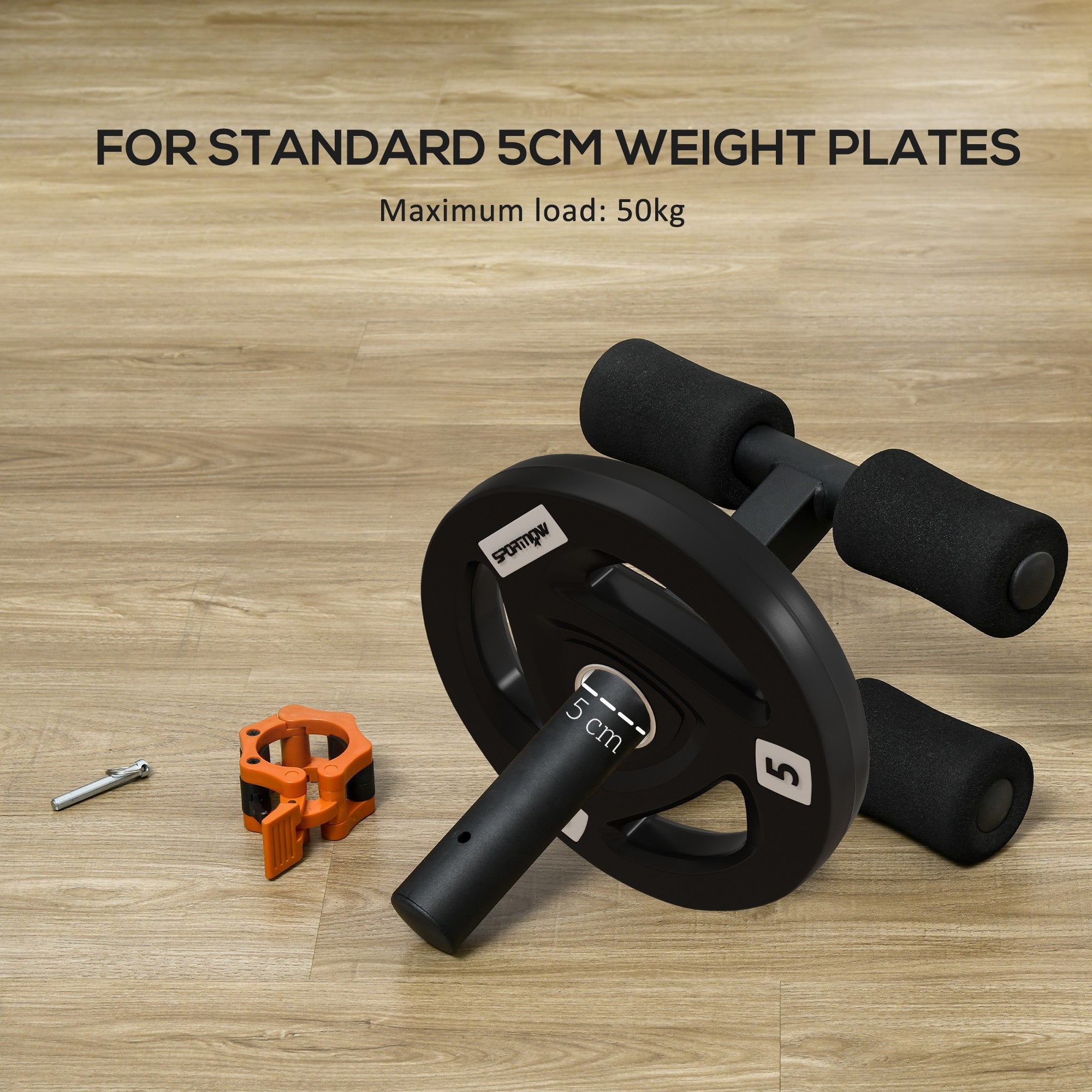 Tib Bar with 2 x 5kg & 2 x 10kg Olympic Weight Plates, Tibialis Trainer Calf Raise Machine for Shin Splints and Knee Pain Relief, for Home, Gym, Lifting and Strength Training by SPORTNOW