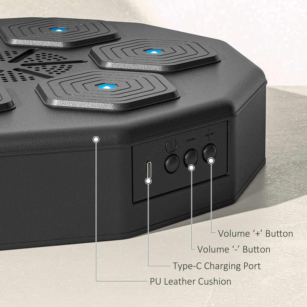 SPORTNOW Musical Boxing Machine with Bluetooth Connection and LED Light Smart, Wall Mounted