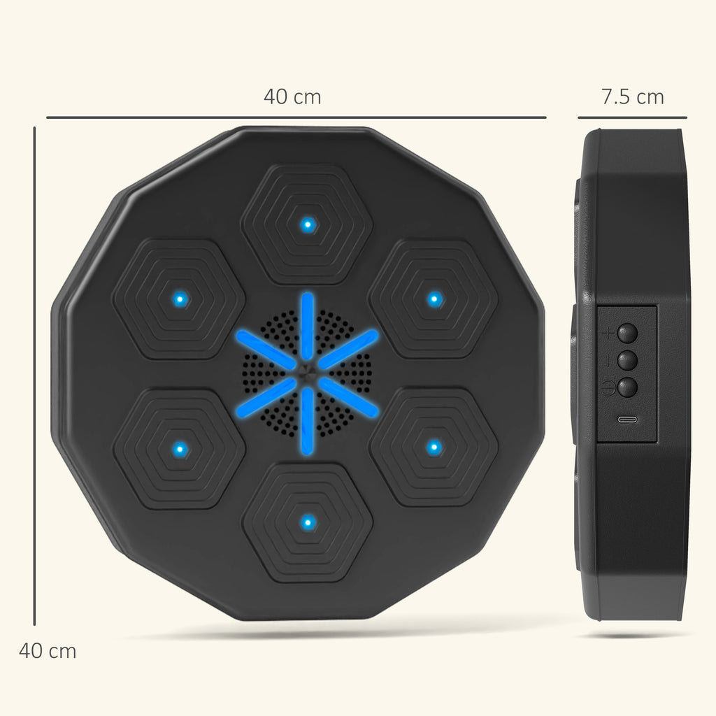 SPORTNOW Musical Boxing Machine with Bluetooth Connection and LED Light Smart, Wall Mounted