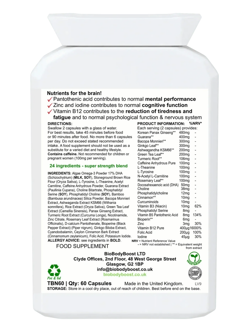 BioBrain - Natural Nootropics Supplement