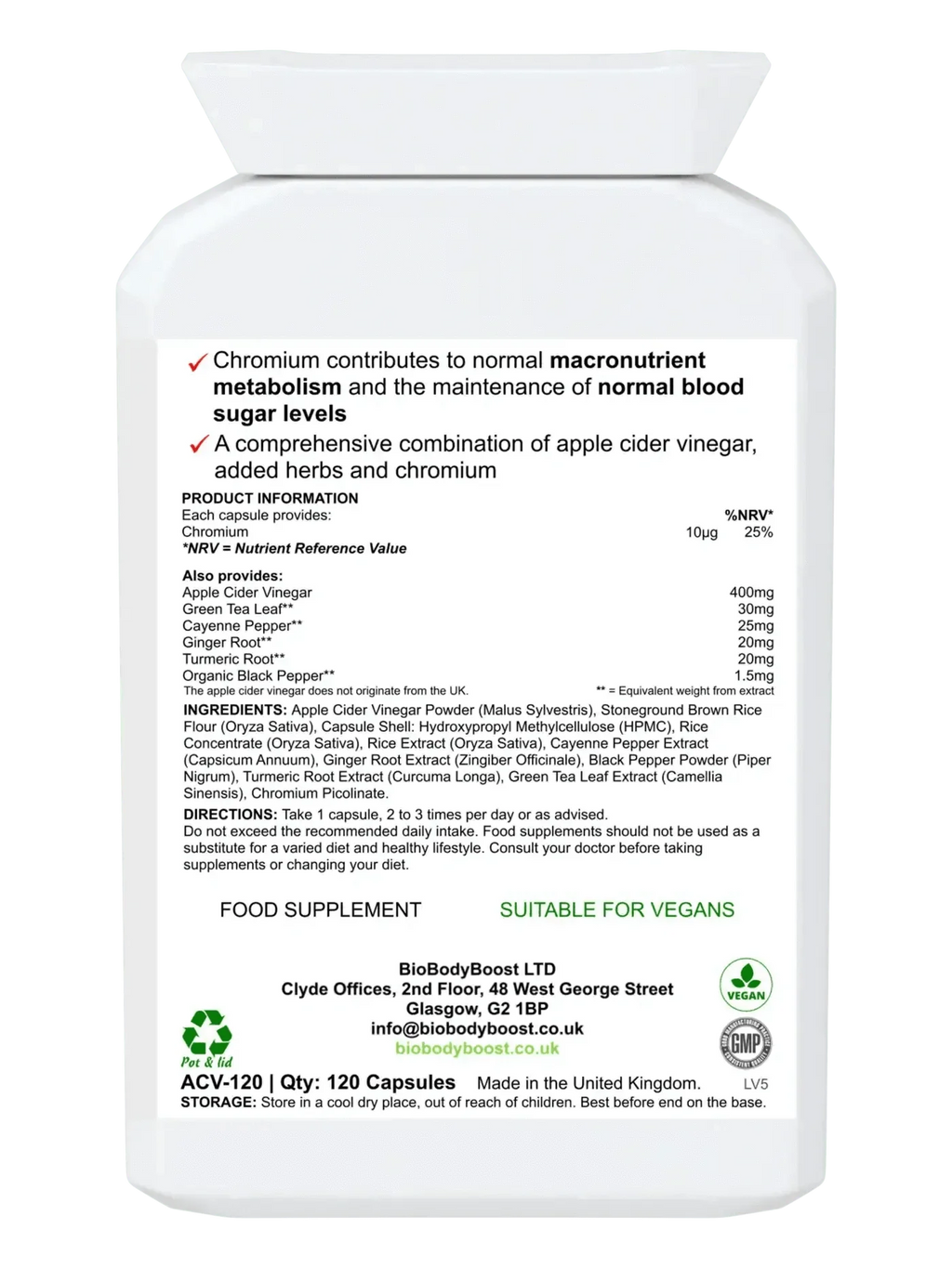 An Apple a Day - Apple Cider Vinegar Plus Herbs 120 Capsules
