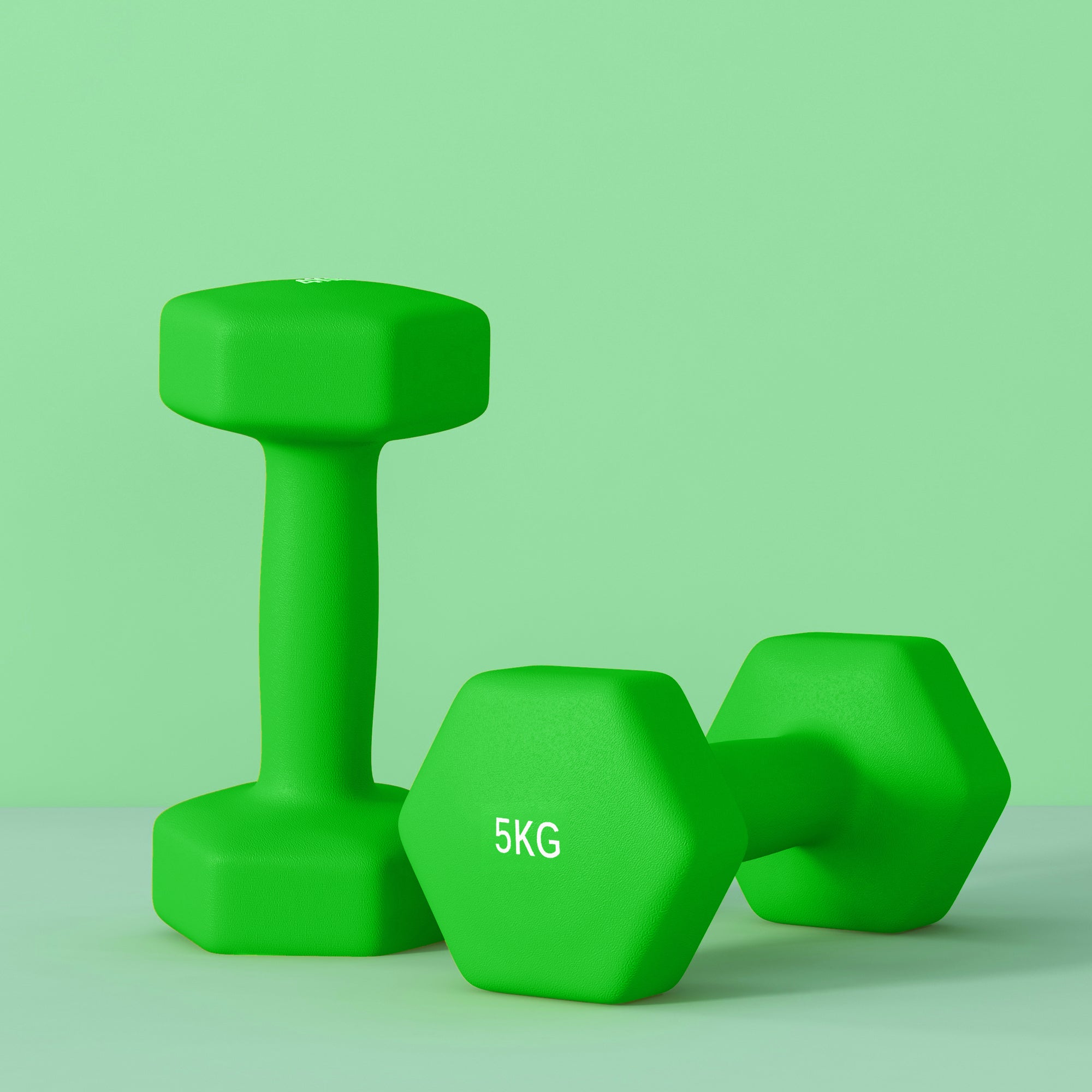 SPORTNOW Set of 6 Hex Dumbbells, Weights Pair with Non-Slip Grip for Home Gym 2 x 3kg, 2 x 4kg, 2 x 5kg in Pink, Purple and Green