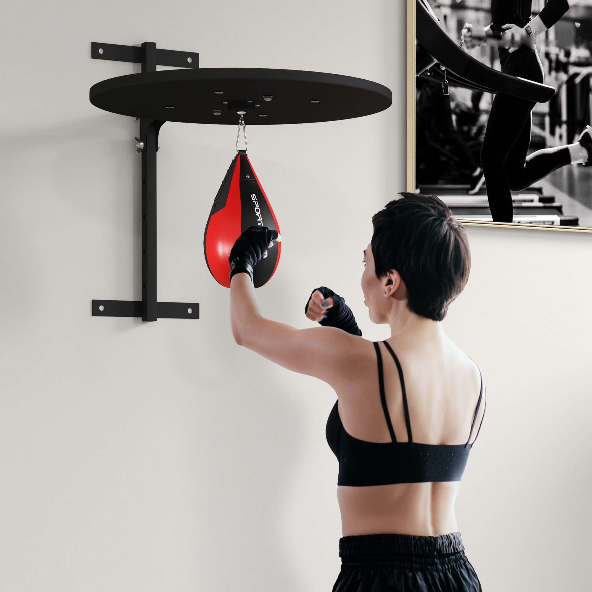 Wall Mounted Speed Bag Platform, Height Adjustable Punching Bag Training Kit | SPORTNOW