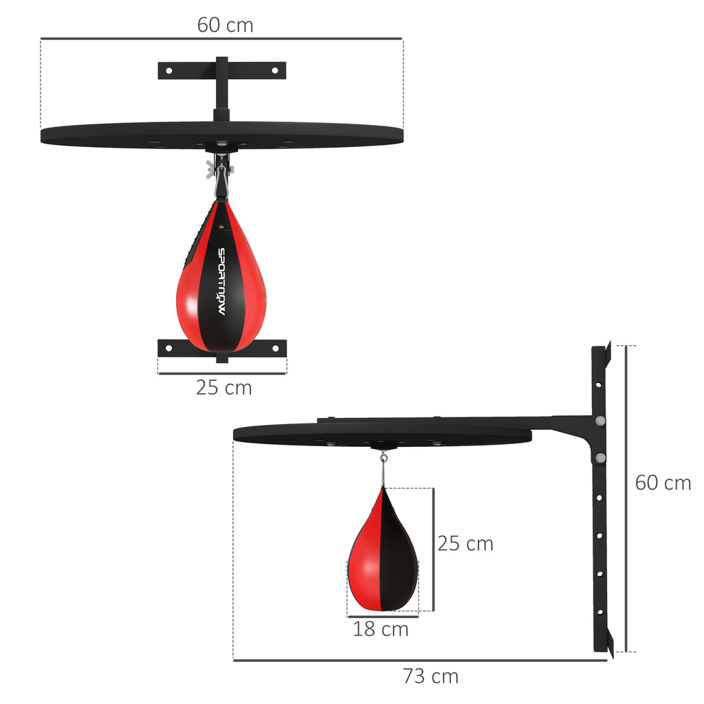 Wall Mounted Speed Bag Platform, Height Adjustable Punching Bag Training Kit | SPORTNOW