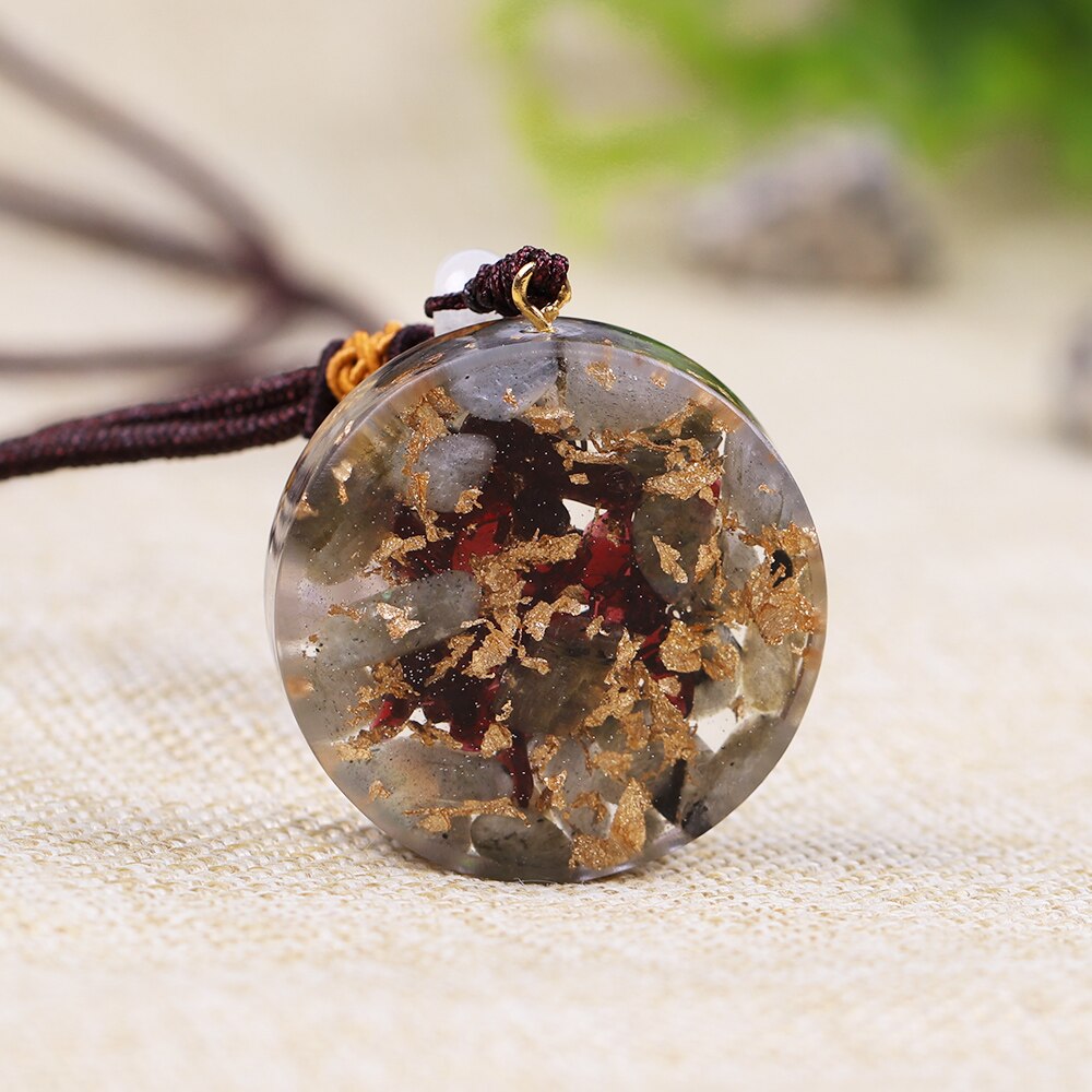 Orgone Pendant Energy Generator Chakra Healing Labradorite Orgonite Crystal Pendant Meditation Yoga Necklace