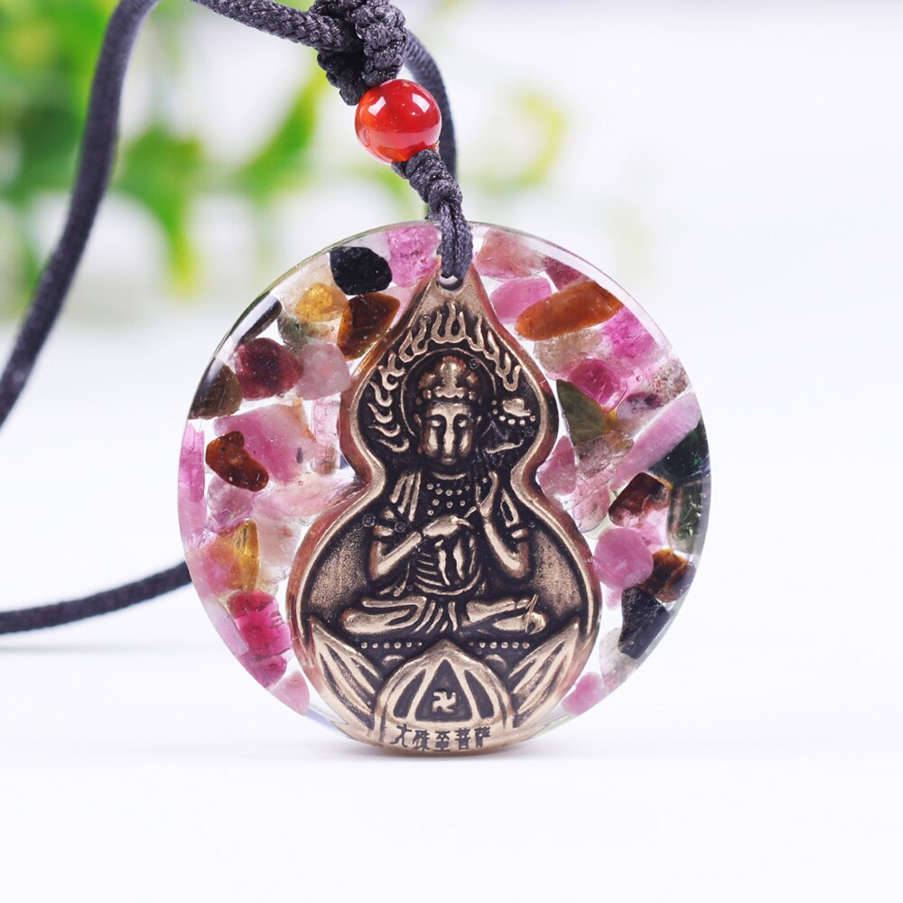 Orgone Pendant Buddha Energy Generator Tourmaline Necklace For Emf Protection Meditation Healing Chakra Crystal Wedding Gift