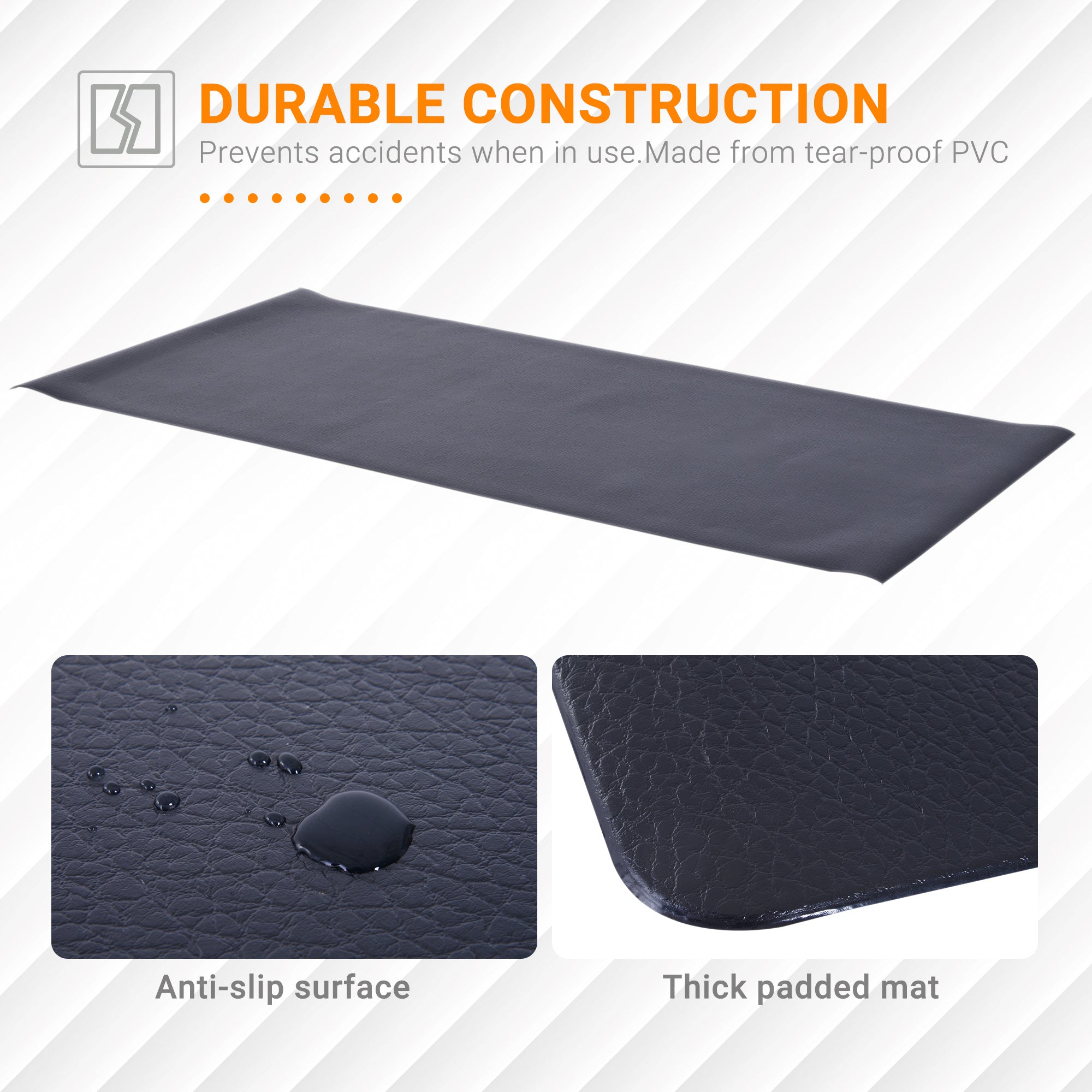 Thick PVC Exercise Equipment Mat for Treadmill and Bike - Non-Slip