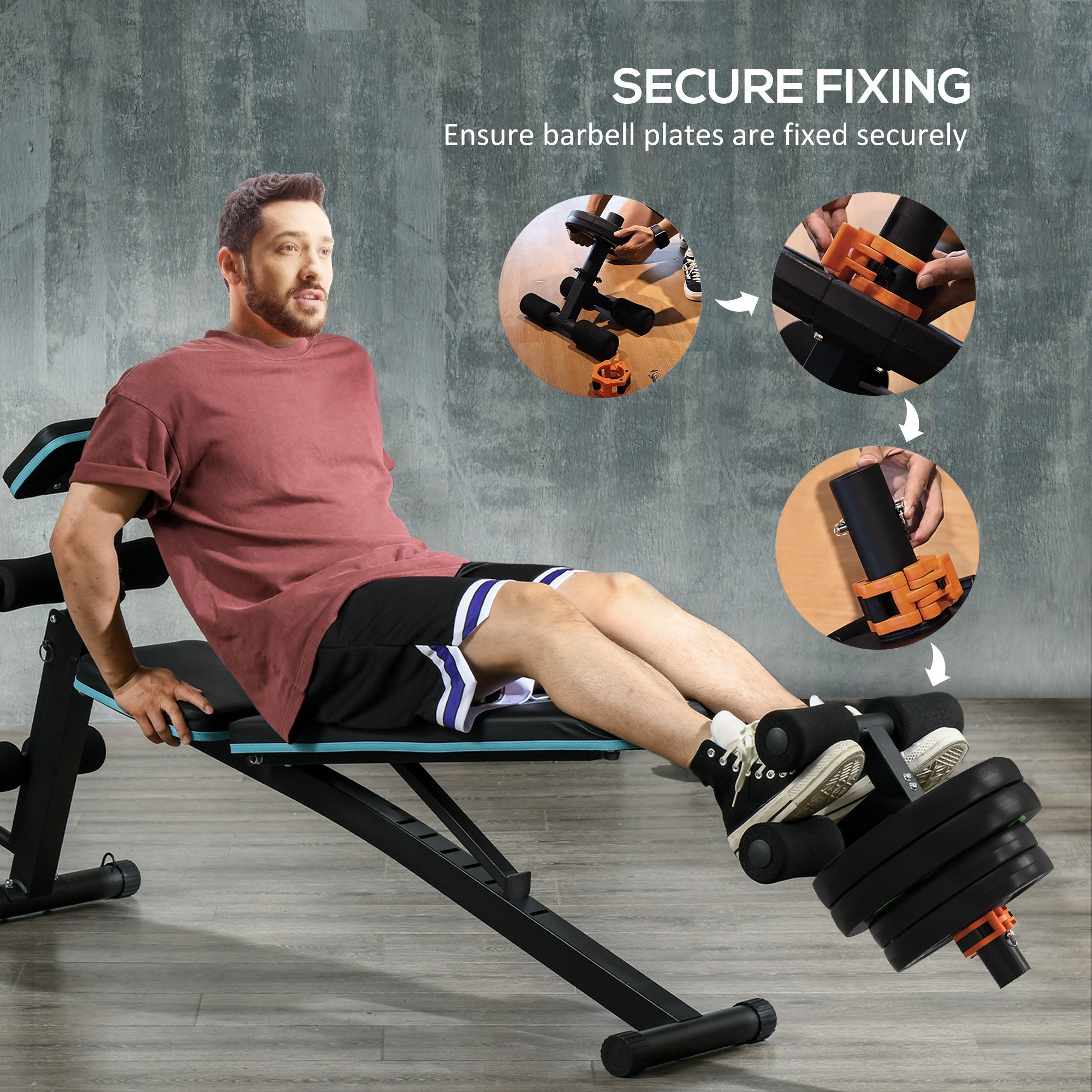 Tib Bar with 2 x 5kg & 2 x 10kg Olympic Weight Plates, Tibialis Trainer Calf Raise Machine for Shin Splints and Knee Pain Relief, for Home, Gym, Lifting and Strength Training by SPORTNOW