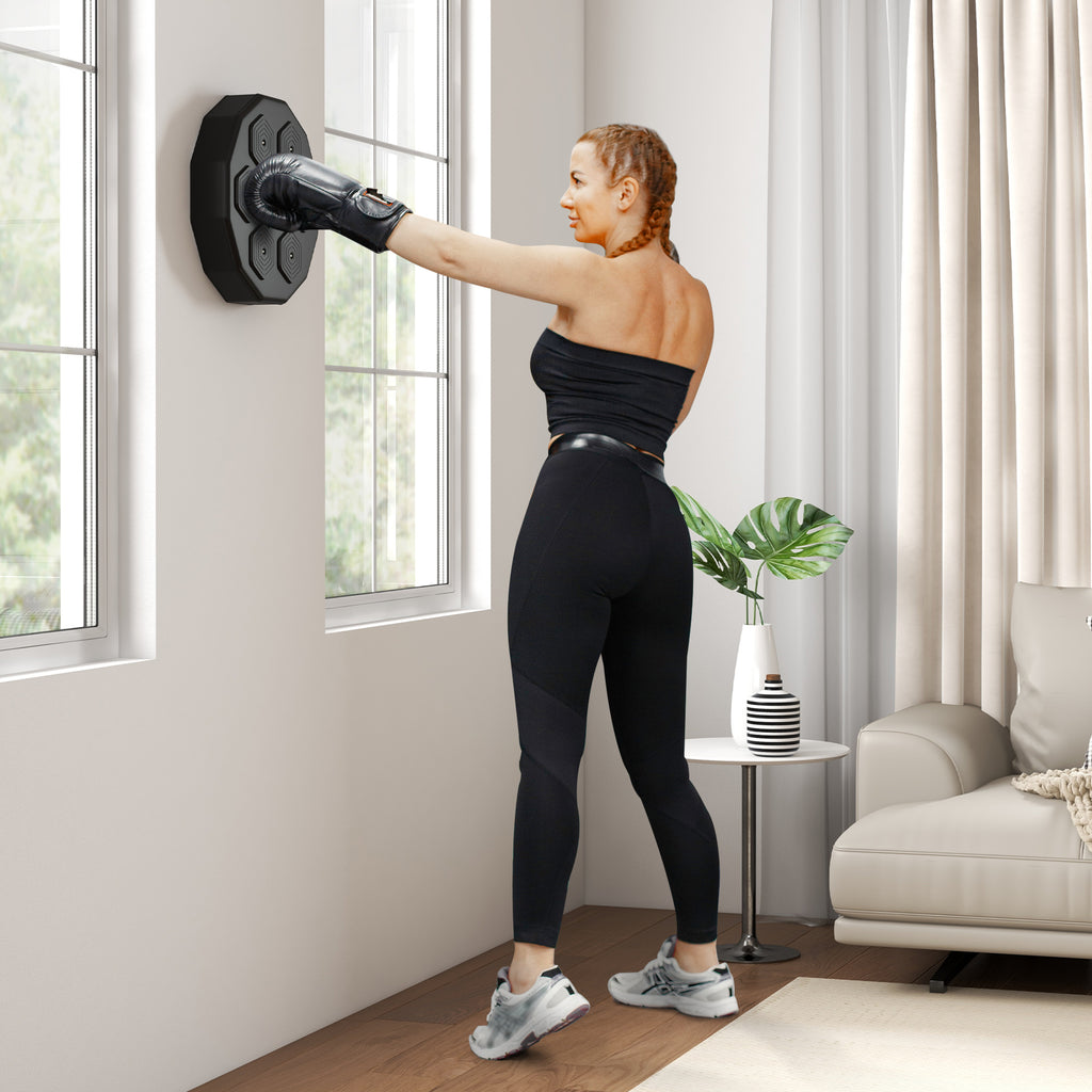 SPORTNOW Musical Boxing Machine with Bluetooth Connection and LED Light Smart, Wall Mounted